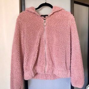 ✨ Derek Heart Fuzzy Pink Sweater
